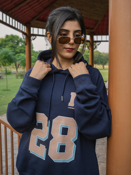 Oversized Stylish Unisex Navy Blue Hoodie