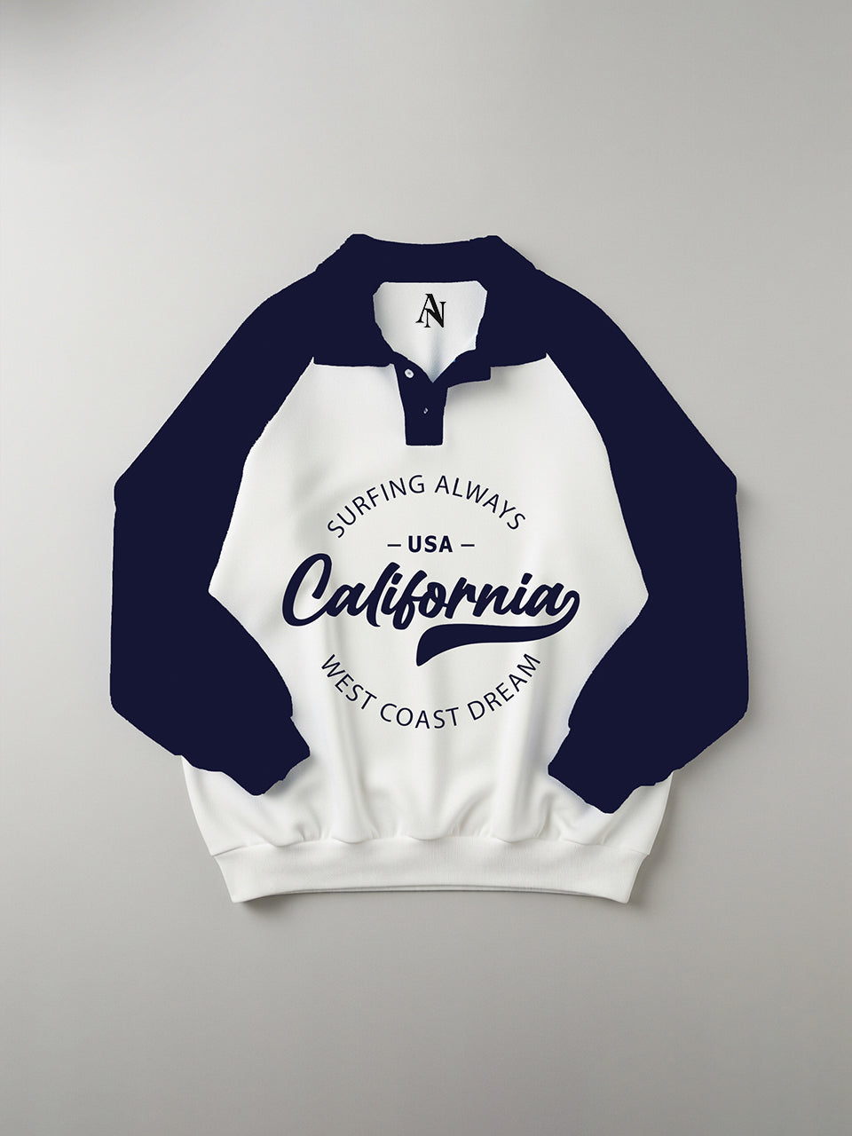Oversized Unisex Blue-Beige Sweatshirt