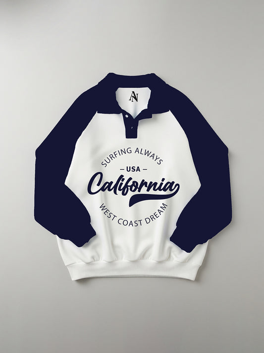 Oversized Unisex Blue-Beige Sweatshirt